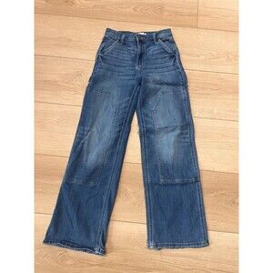 SO Goods For Life Women's Distressed Leg Jeans Patch Pockets Blue 0/24 W